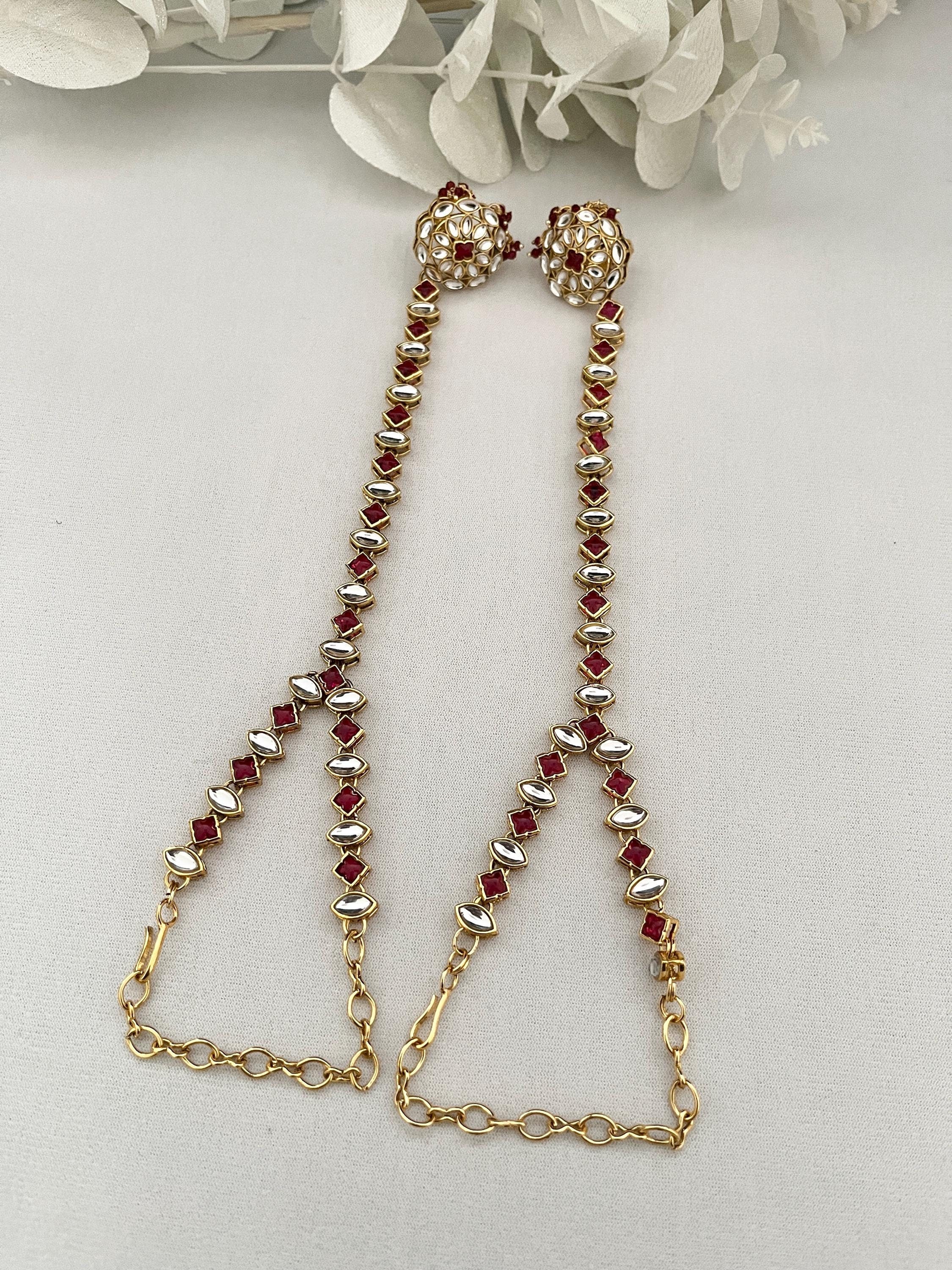 Elegant Kundan hand piece/Hath Panja/Ring attached with bracelet /Indian Jewelry bridal accessories