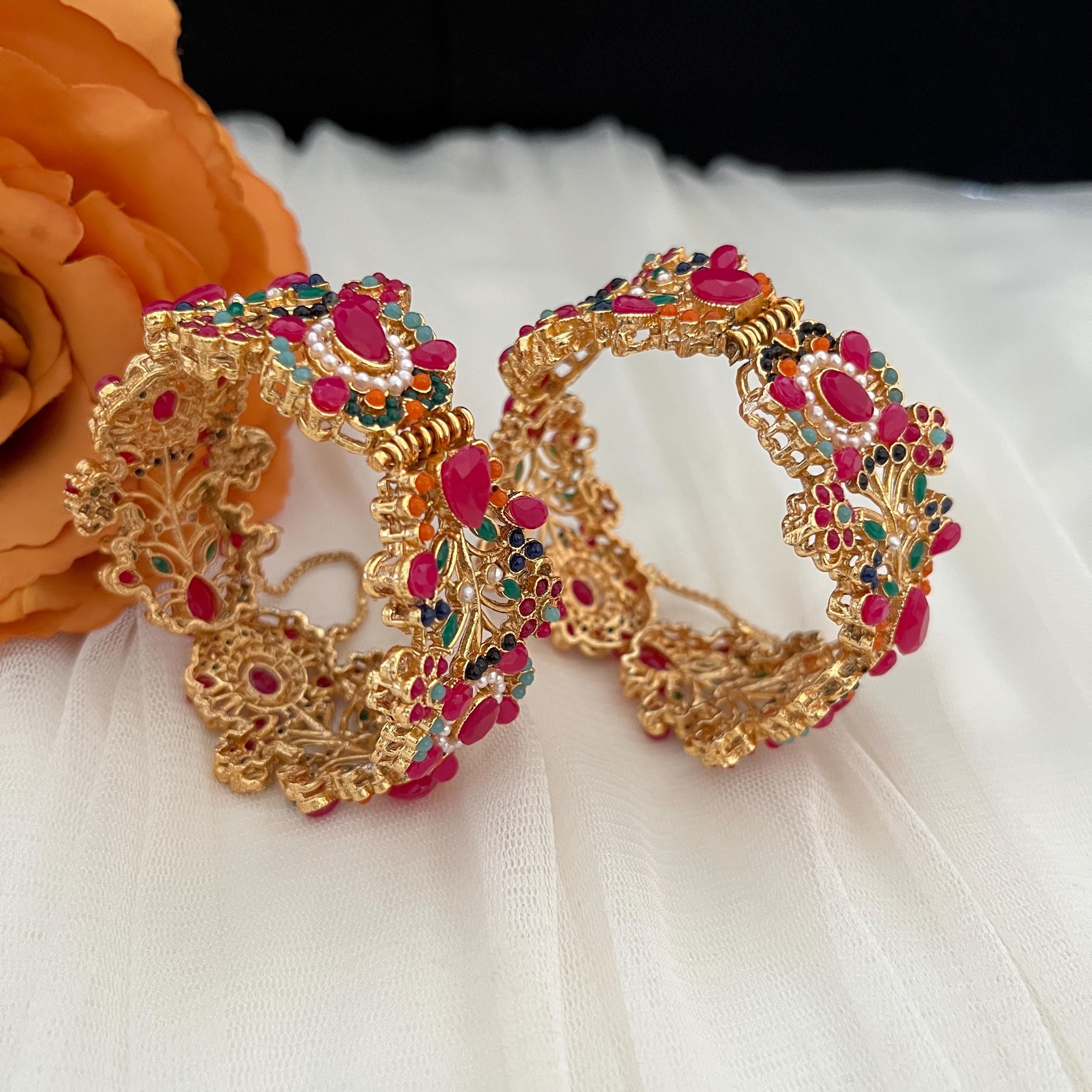 Traditional Indian Bangles | Kangan | Rajasthani Chura | Royal Wedding Bangles | Punjabi Chura | Kundan Bridal Chura | Chura Bangles