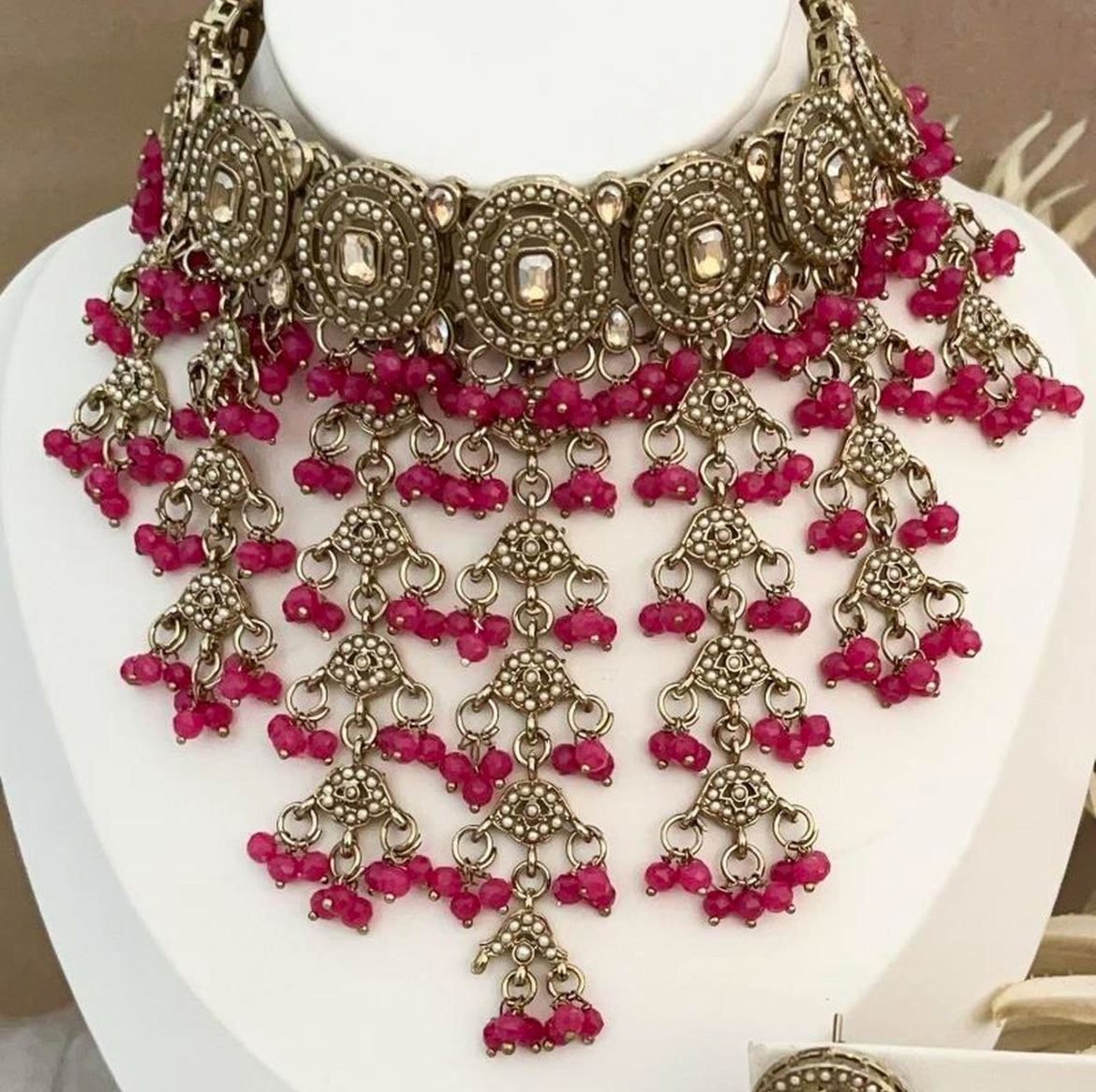 Polki Gold jewellery with Jhumka Earrings