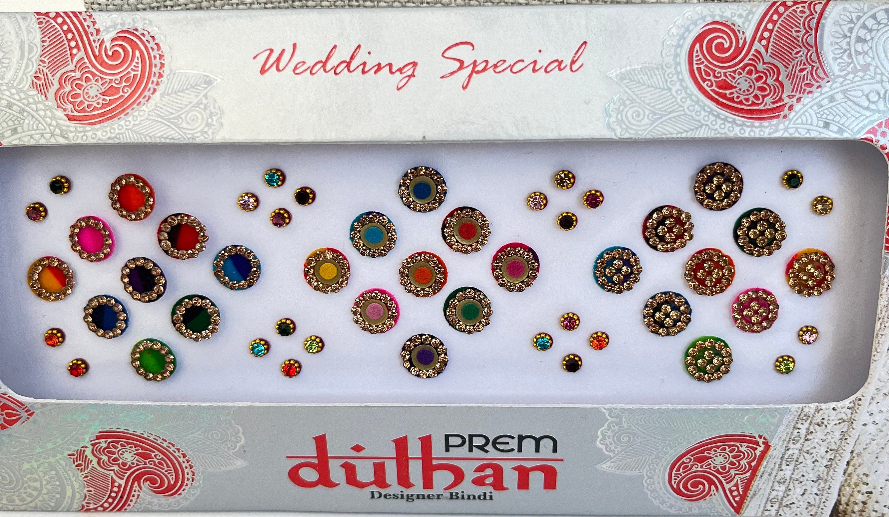 Indian Punjabi Bollywood traditional Fancy Bindi Packets Multicolour