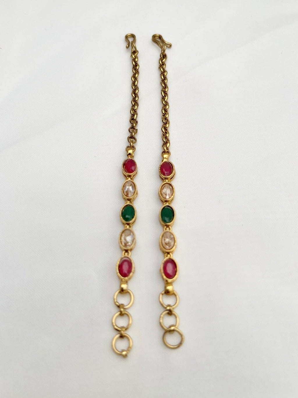 Indian Jewellery Punjabi Bollywood Earring Chain Kundan Sahara