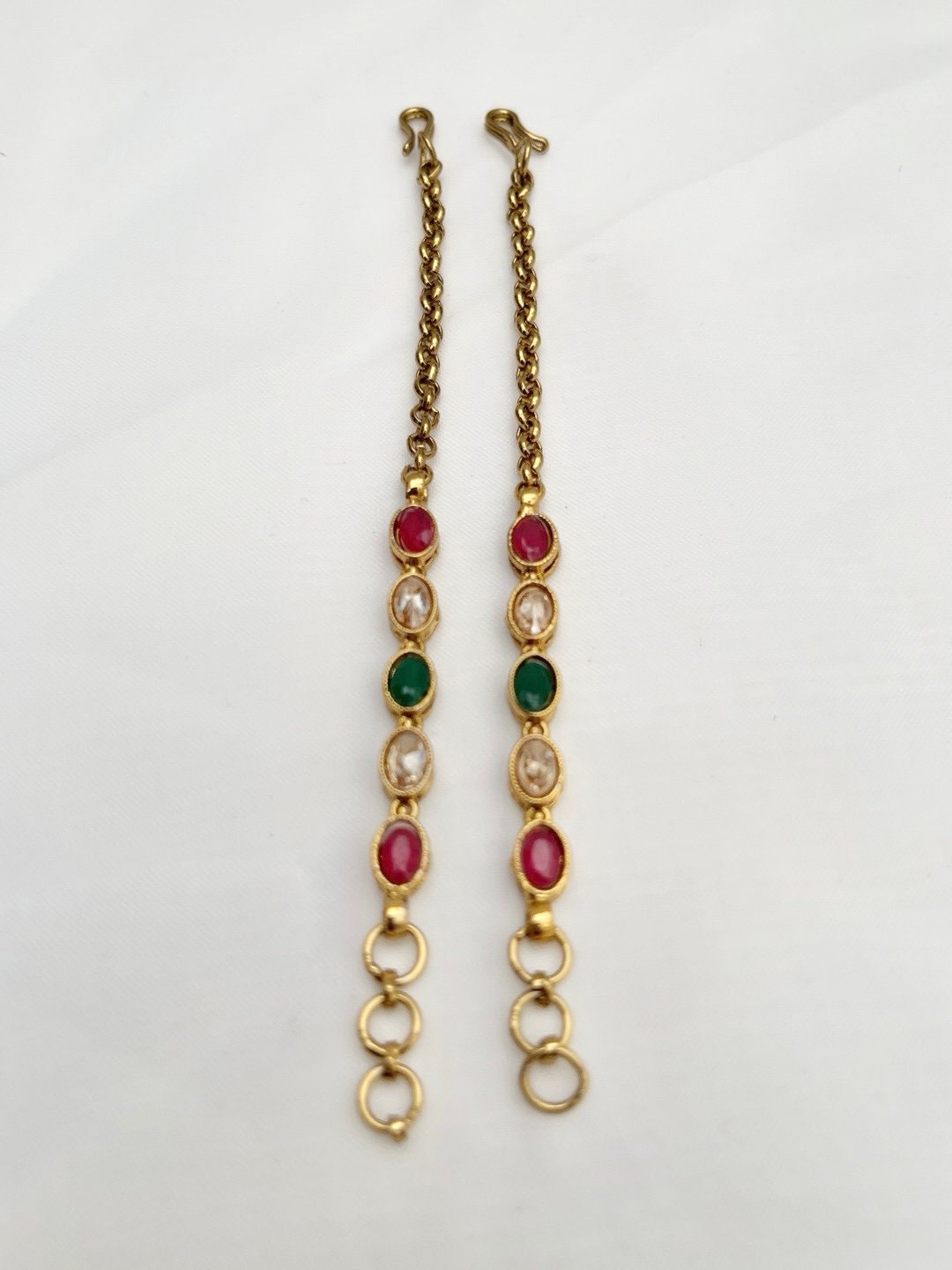 Indian Jewellery Punjabi Bollywood Earring Chain Kundan Sahara