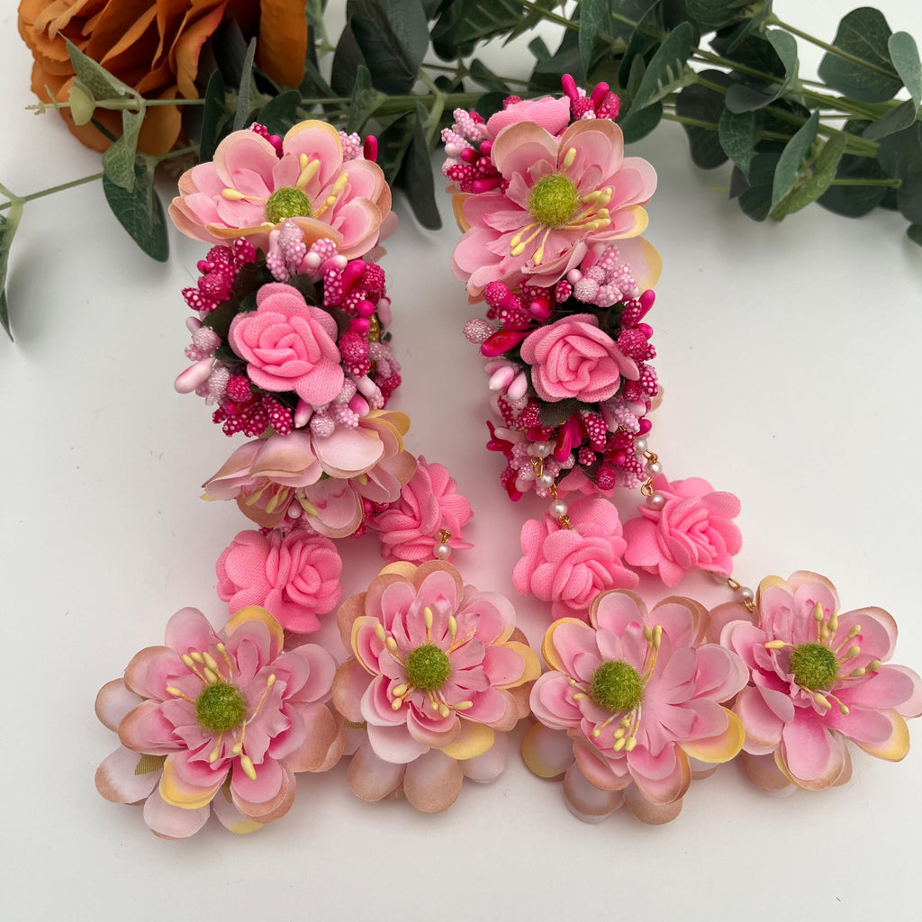 Handcrafted Floral Haldi Mehndi Jewelry Set: Indian Wedding Kaleerey