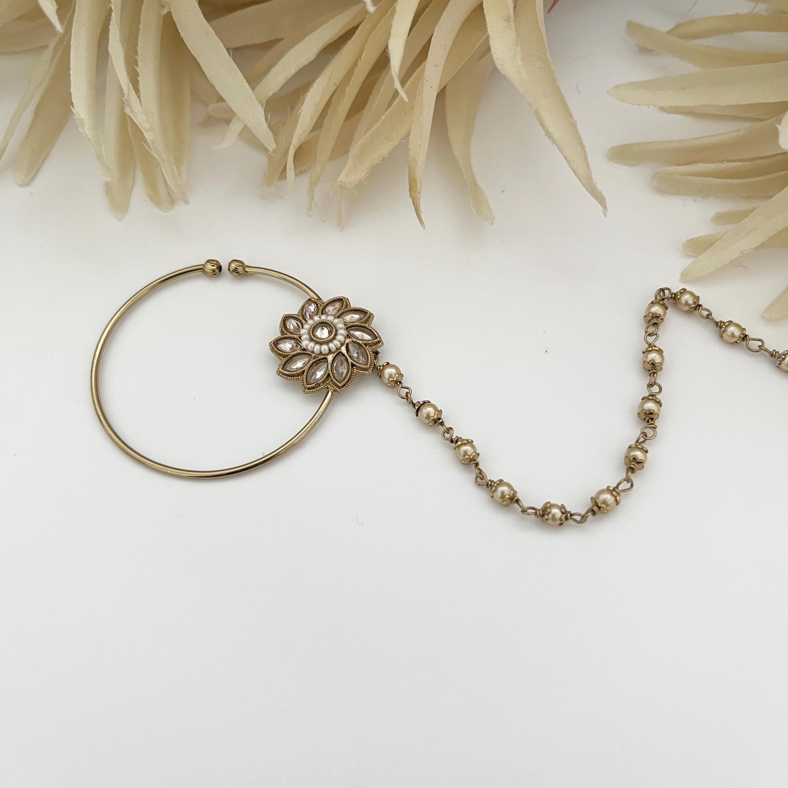 Polki Stone Nath Nose Ring: Indian Bridal Jewelry
