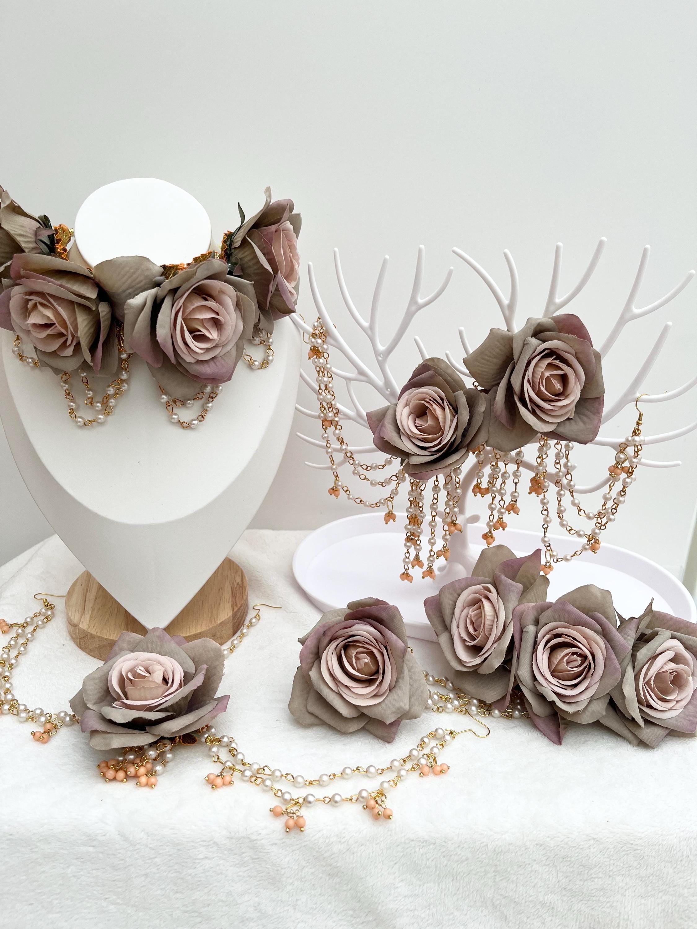 Floral Indian Bridal Jewelry Set: Haldi Maiyoon Accessory