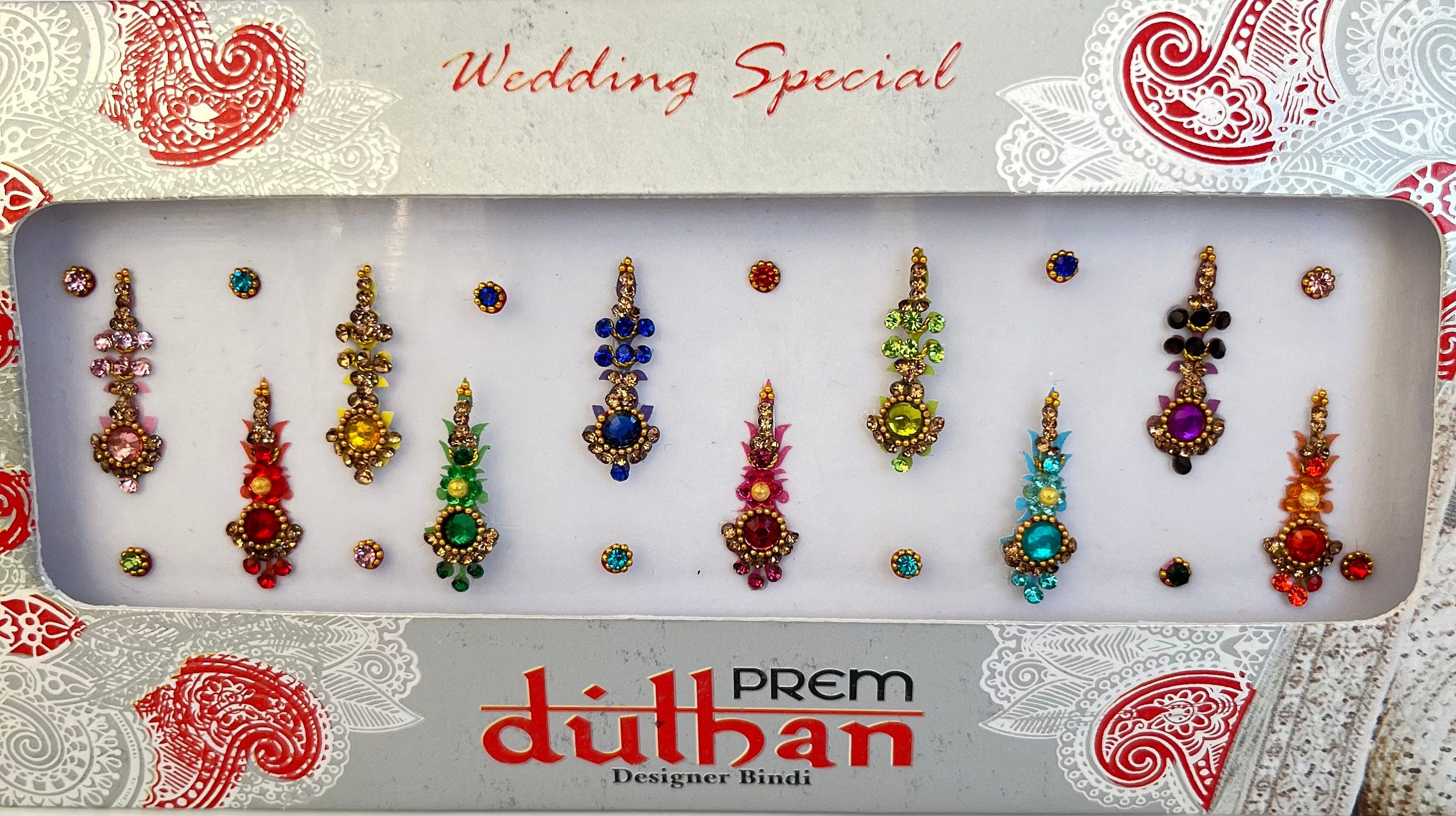 Indian Punjabi Bollywood traditional Fancy Bindi Packets Multicolour