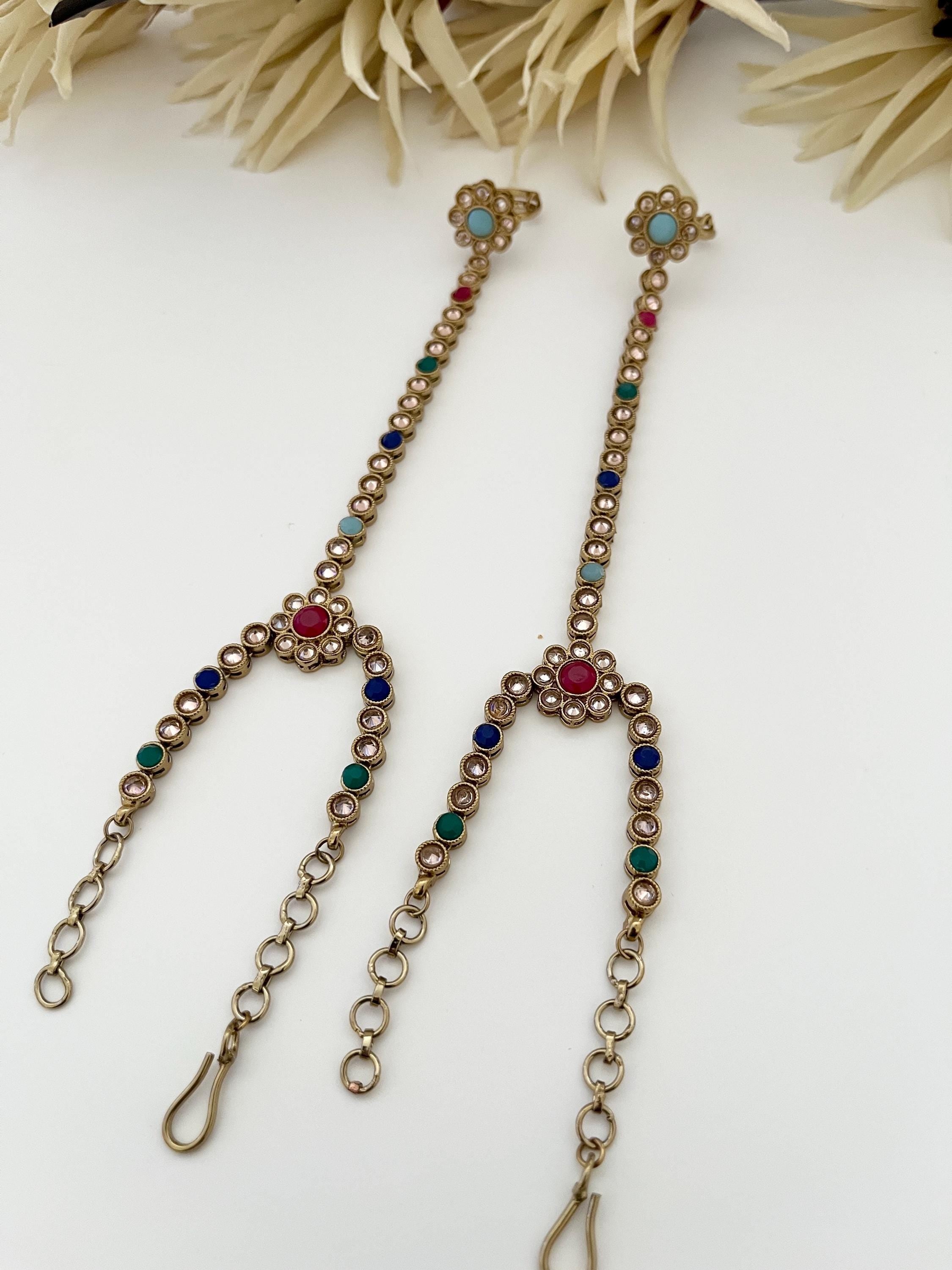 Kundan Hath Panja: Indian Bridal Jewelry Ring Bracelet
