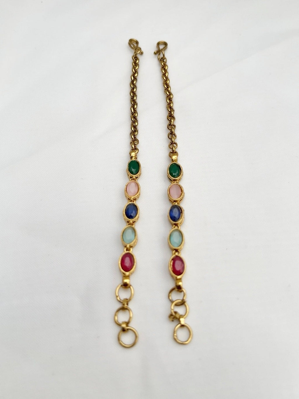 Indian Jewellery Punjabi Bollywood Earring Chain Kundan Sahara