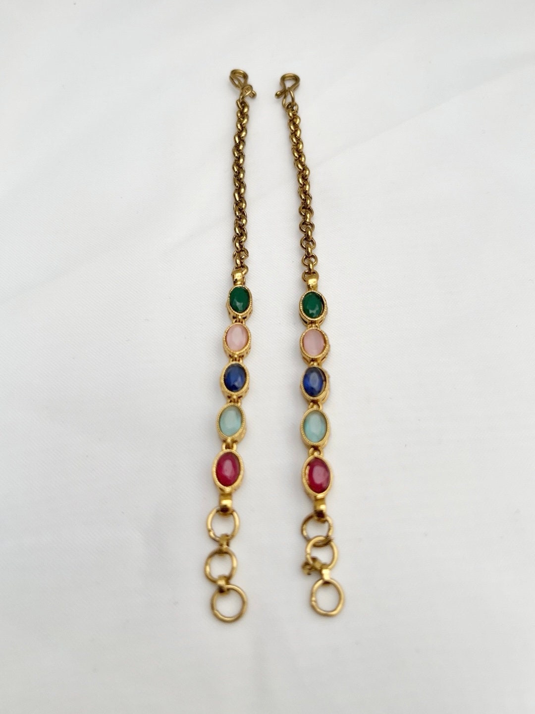 Indian Jewellery Punjabi Bollywood Earring Chain Kundan Sahara