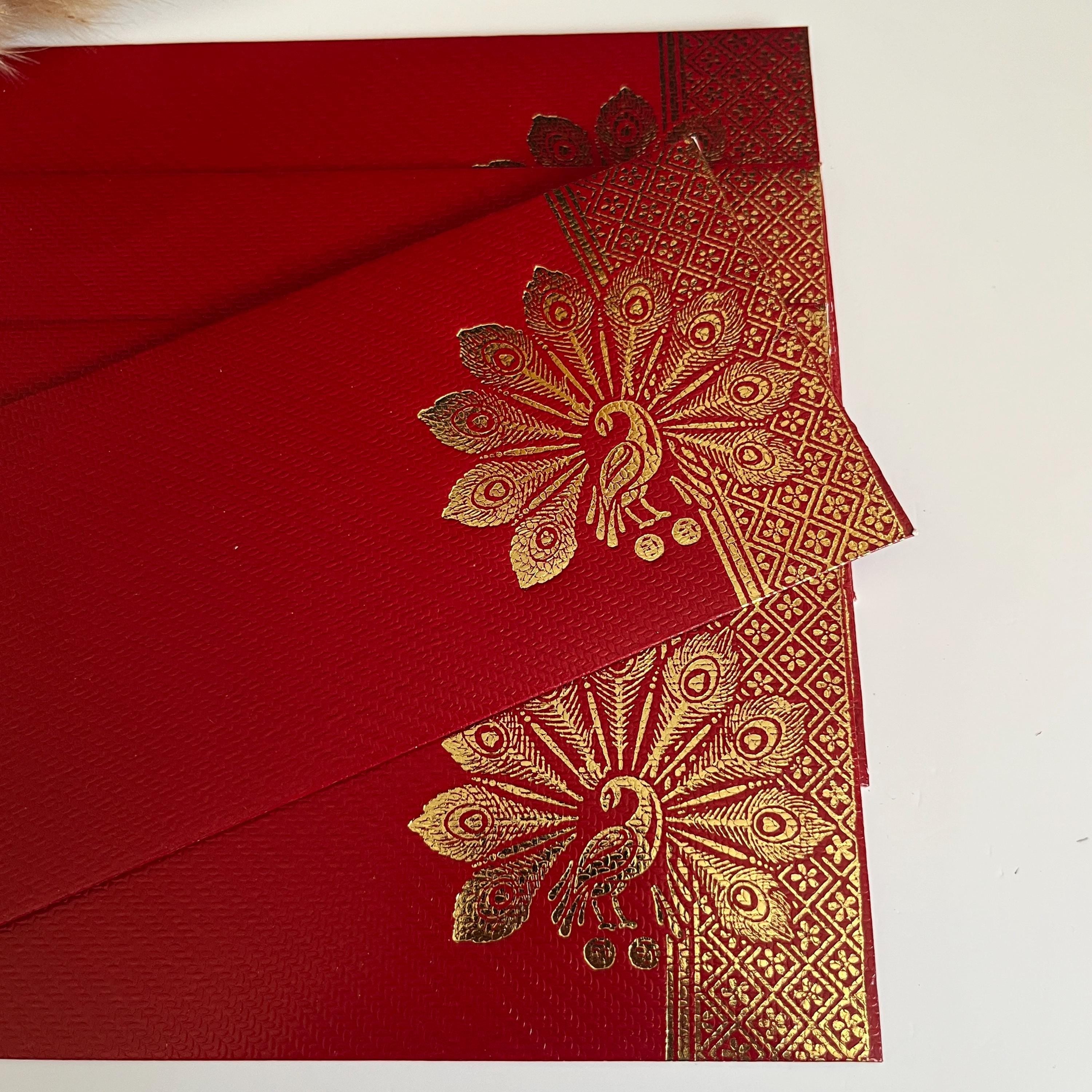 Money Envelopes/ Gift Cards/Burgundy Shagun Envelopes/ Money Wallets/ Gold Foil Cards/Wedding Invitations