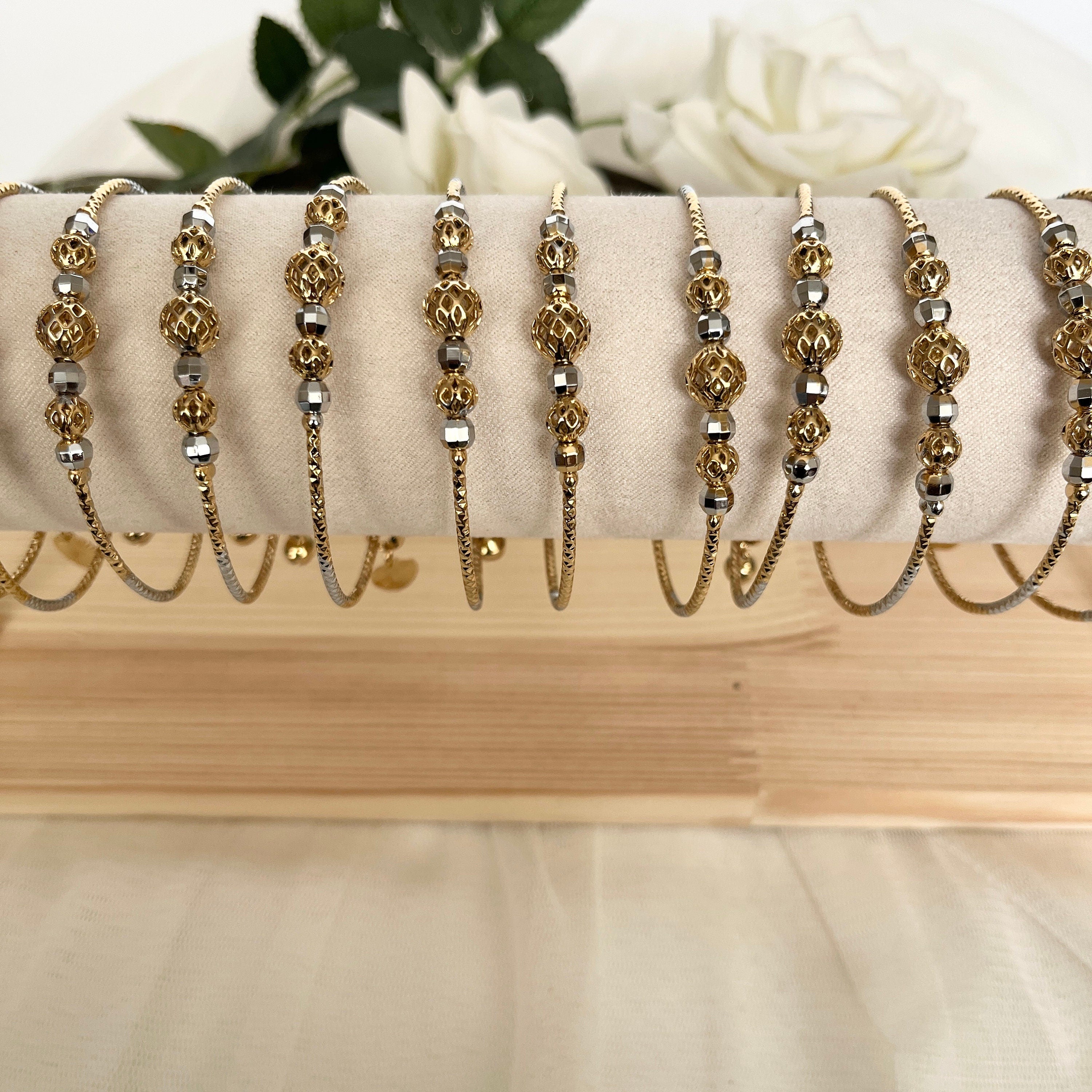 Gold and Silver Bracelets with Trinkets, Indian Bangles, Ladies Indian Jewellery