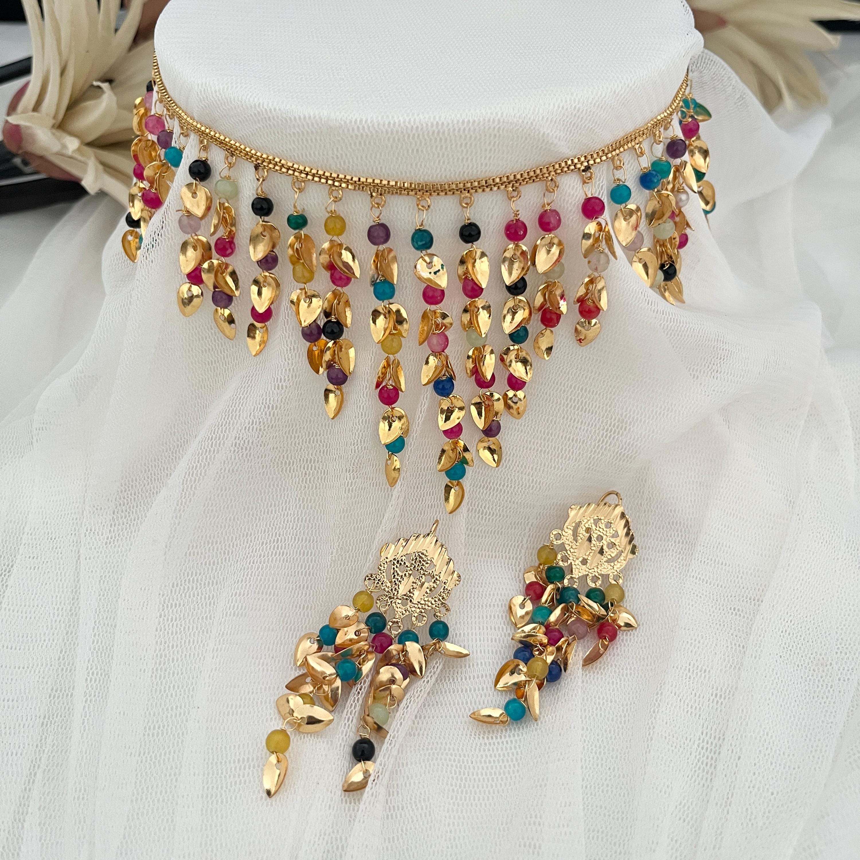Gold Choker set,Pearl Choker Set jadau Jewelry,Punjabi Wedding Jewelry,Pakistani Bridal Jewelry,Hyderabad Jewelry,Patra Gold Traditional Set