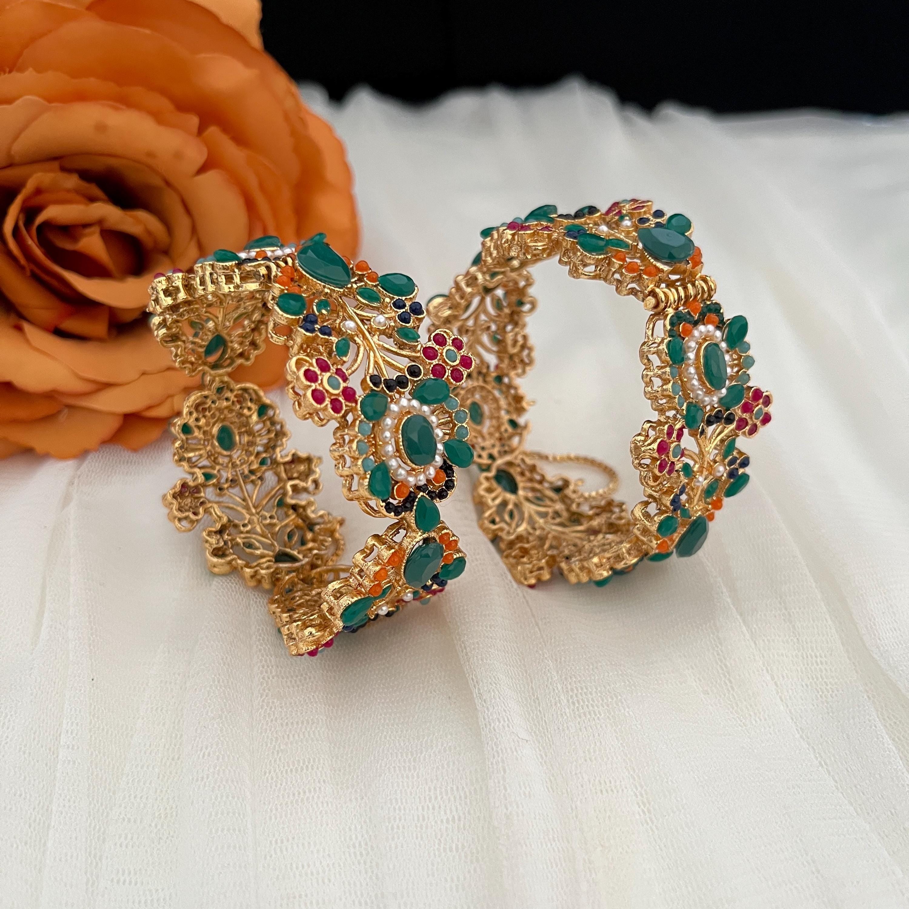 Traditional Indian Bangles | Kangan | Rajasthani Chura | Royal Wedding Bangles | Punjabi Chura | Kundan Bridal Chura | Chura Bangles