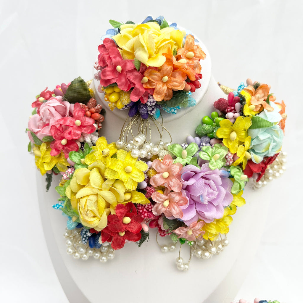 Flower Jewellery/Jewelery for Haldi/Maiyan/Vatna Sangeet Jewellery/ Indian Wedding/Bridal Shower/Floral Jewelry