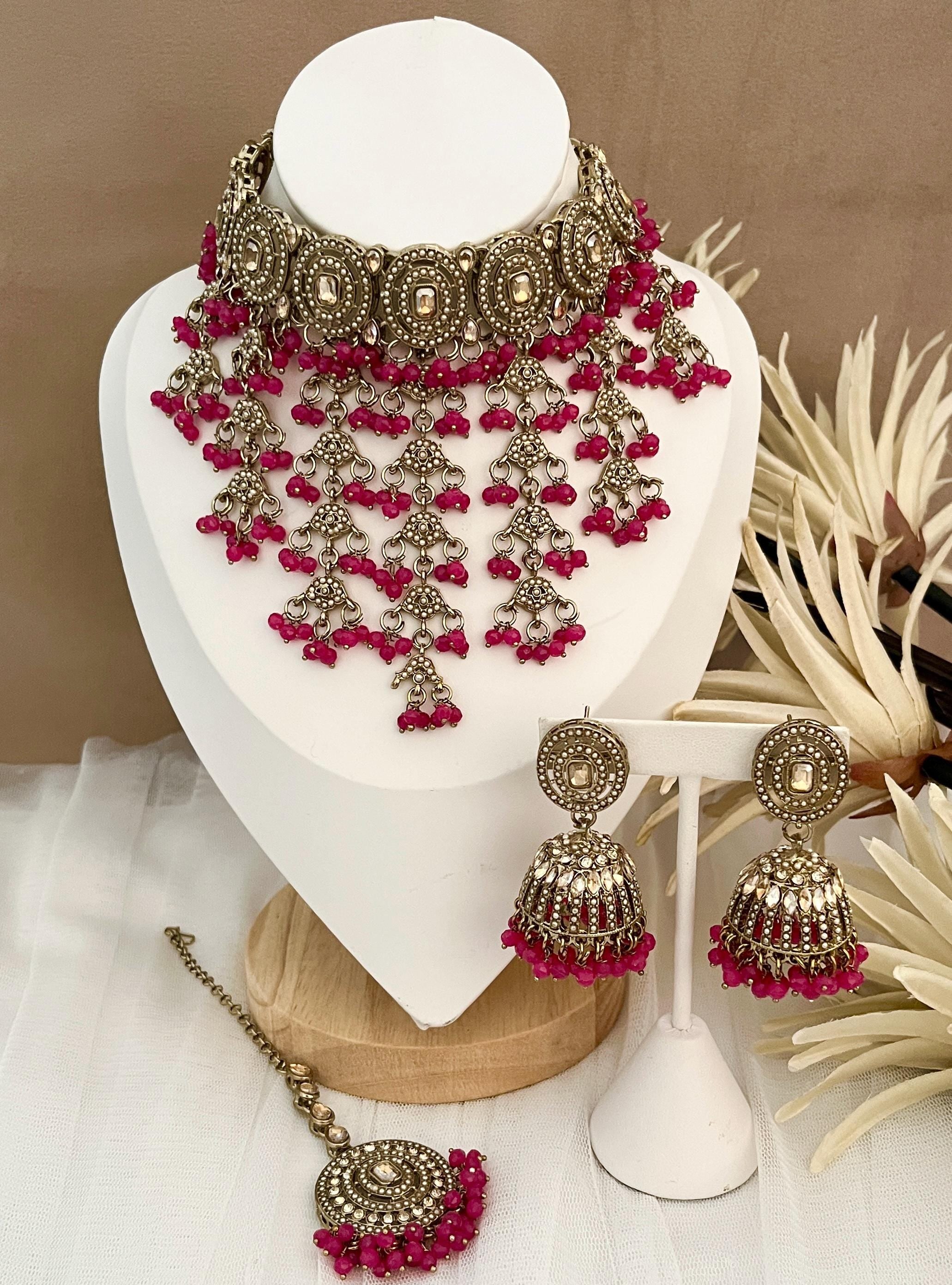 Indian Jewellery, Choker Polki Necklace, Indian Bridal Sets, Pakistani Jewellery, Bollywood, Silver Jewellery