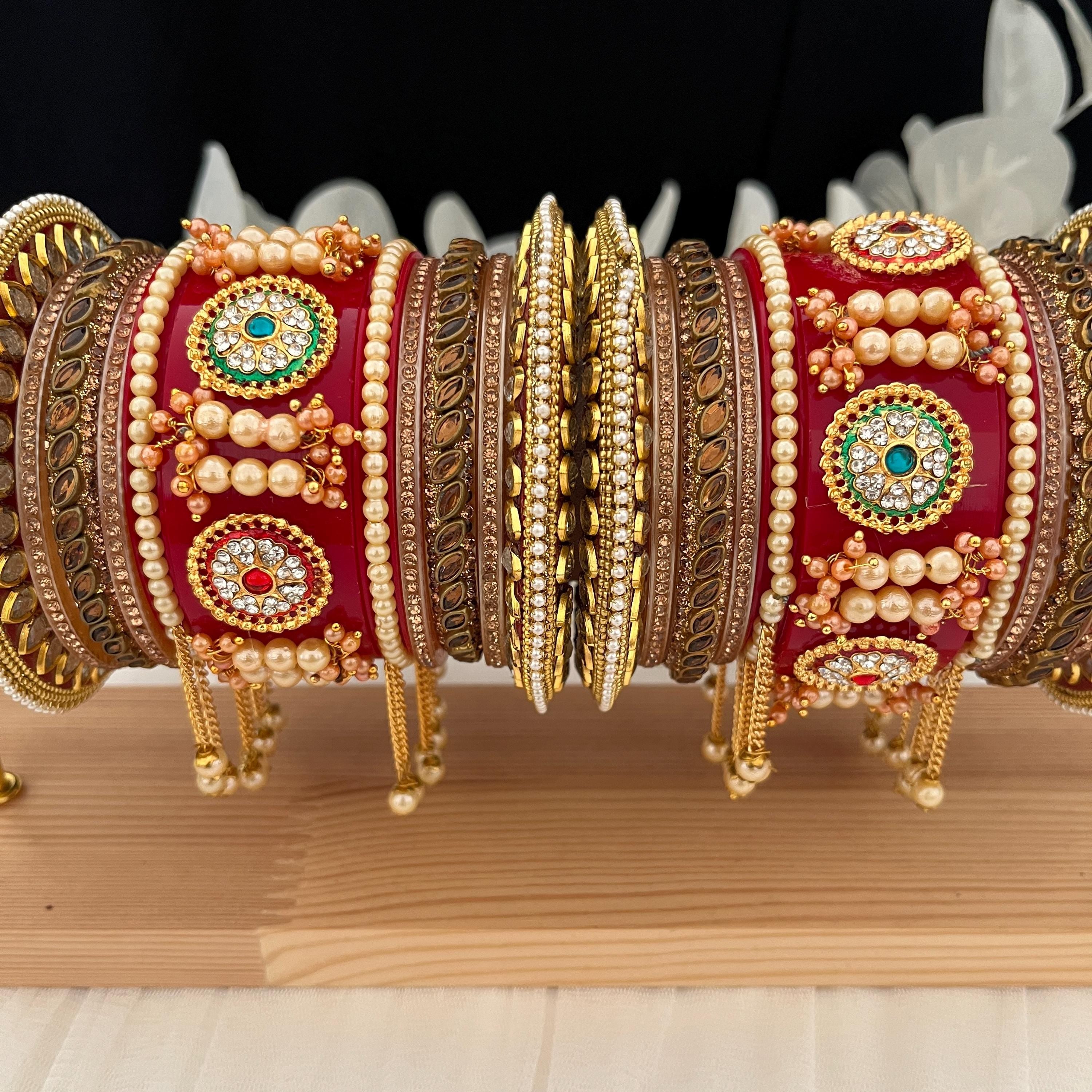Traditional Indian Bangles | Wedding Chura | Rajasthani Chura | Royal Wedding Bangles | Punjabi Chura | Kundan Bridal Chura | Chura Bangles