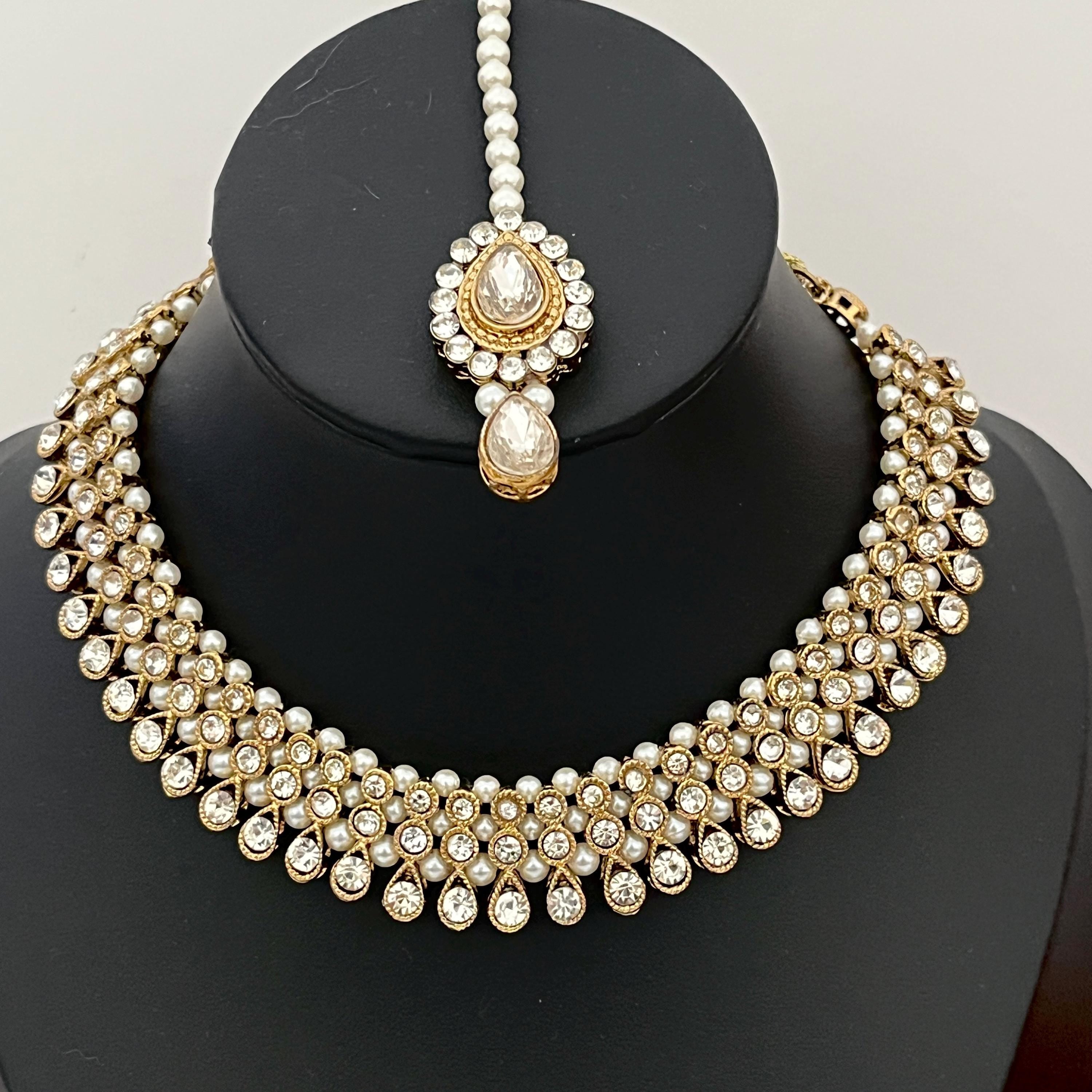 Indian Jewellery, Choker Polki Necklace, Indian Bridal Sets, Pakistani Jewellery, Bollywood, Reverse AD Jewellery