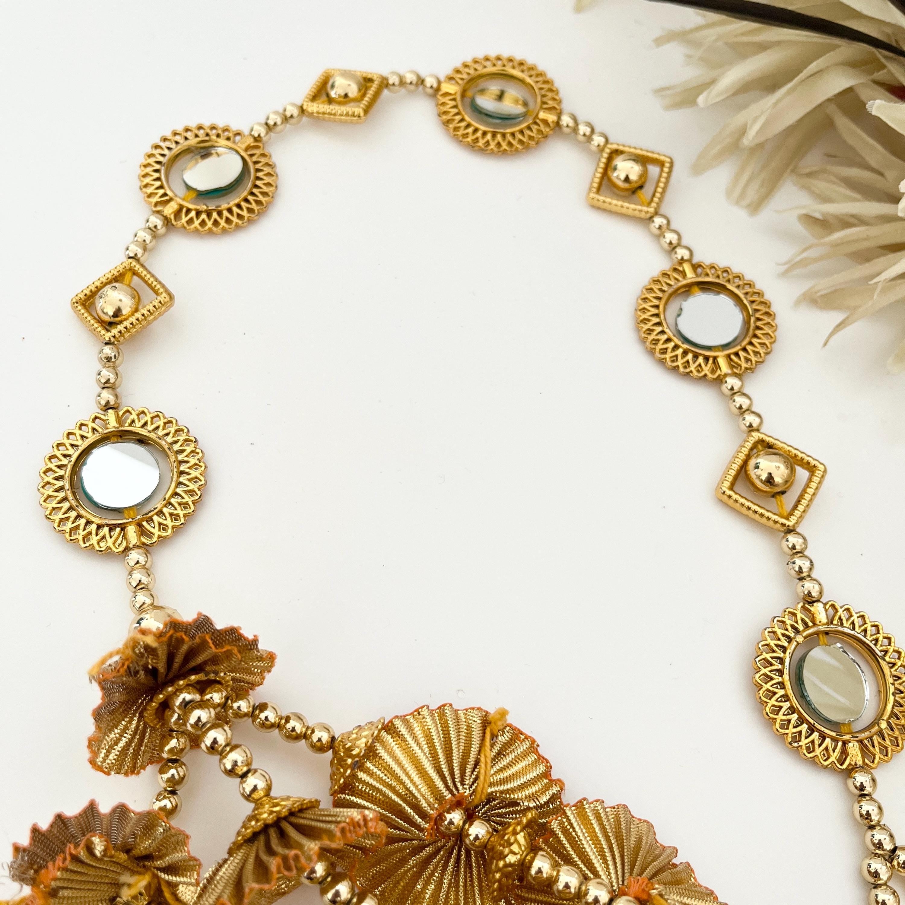 Punjabi Mirror Paranda: Braided Hair Accessory with Pom Poms