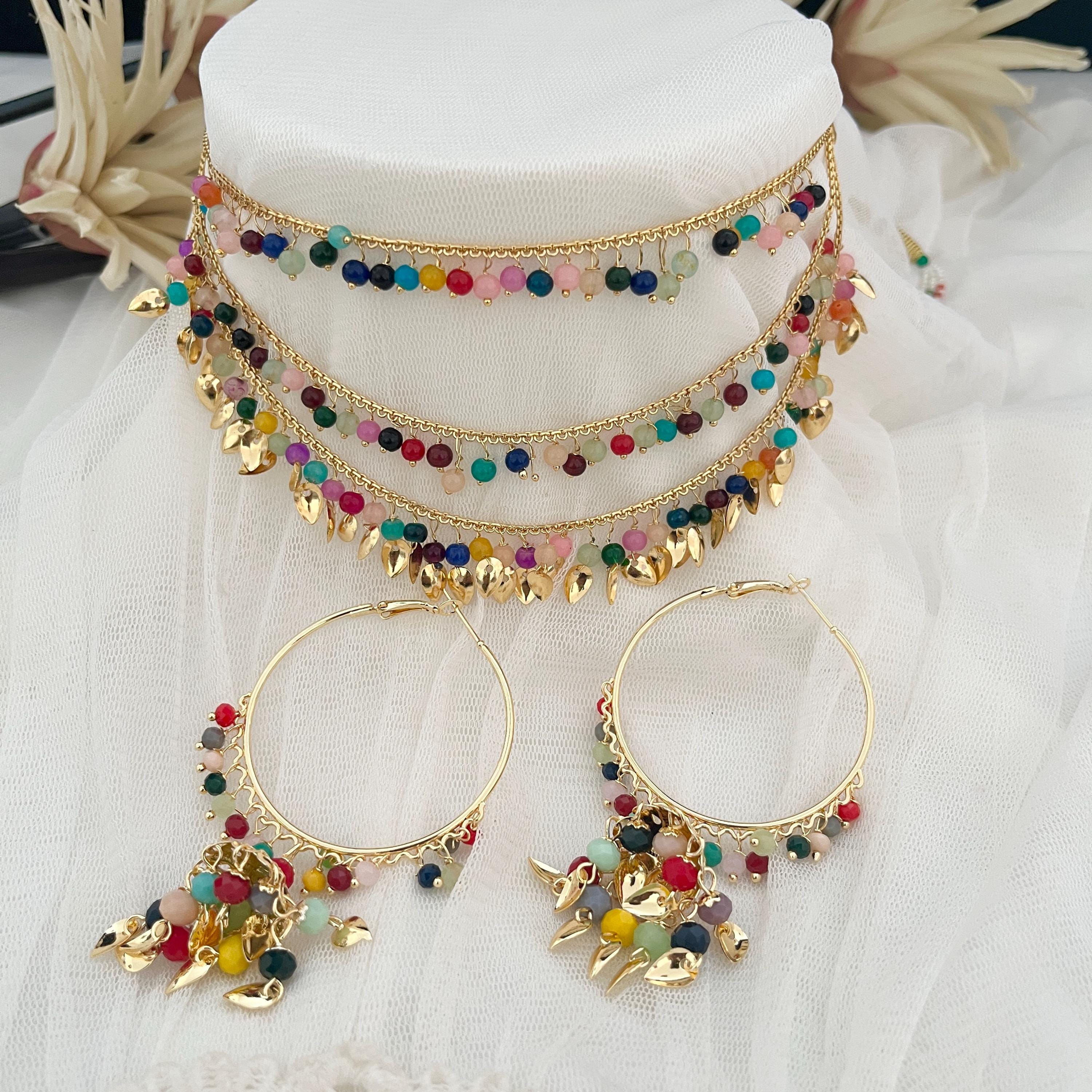Gold Choker set,Pearl Choker Set jadau Jewelry,Punjabi Wedding Jewelry,Pakistani Bridal Jewelry,Hyderabad Jewelry,Patra Gold Traditional Set