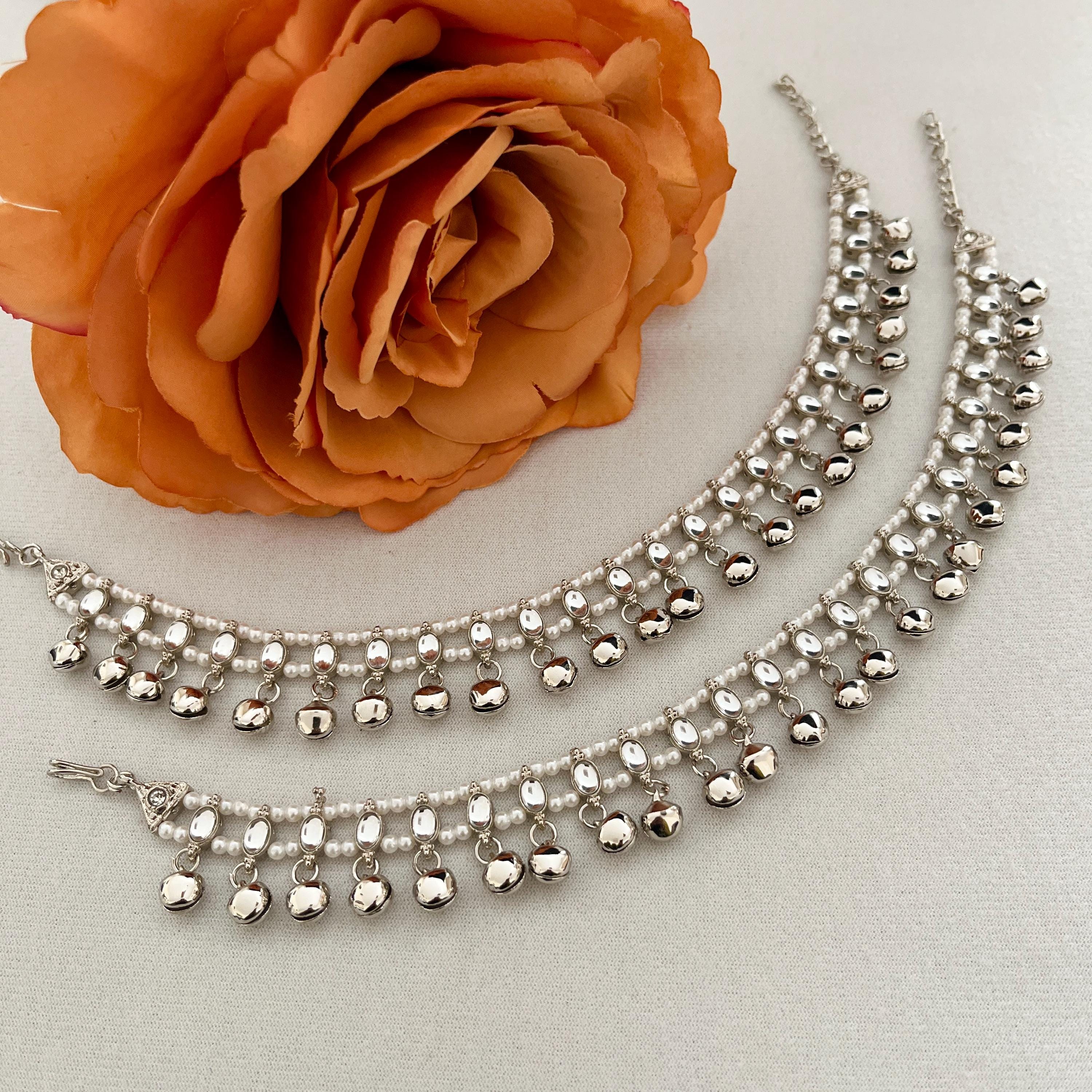 Silver Ghungroo Payal Anklets: Gold Wedding Body Jewelry