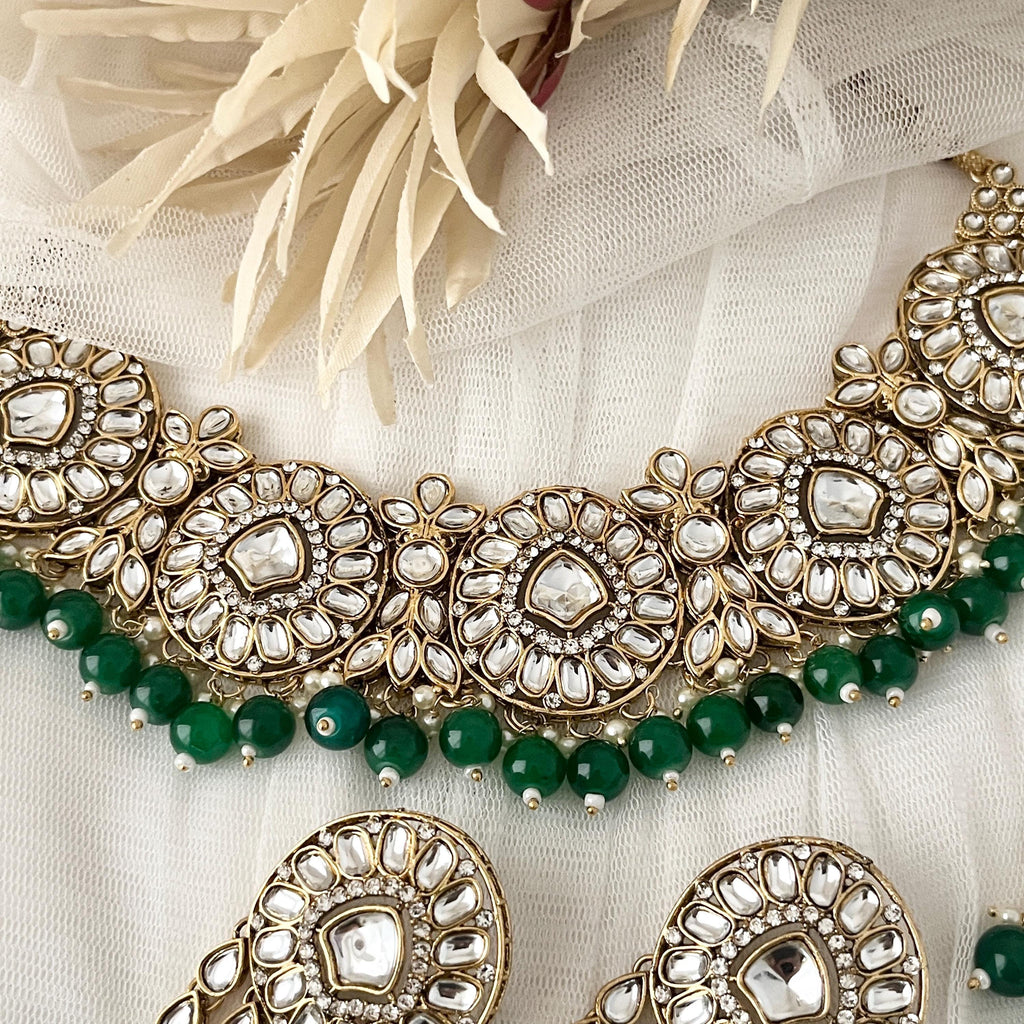Kundan Necklace Tikka Earrings Wedding Bridal, Indian Jewellery