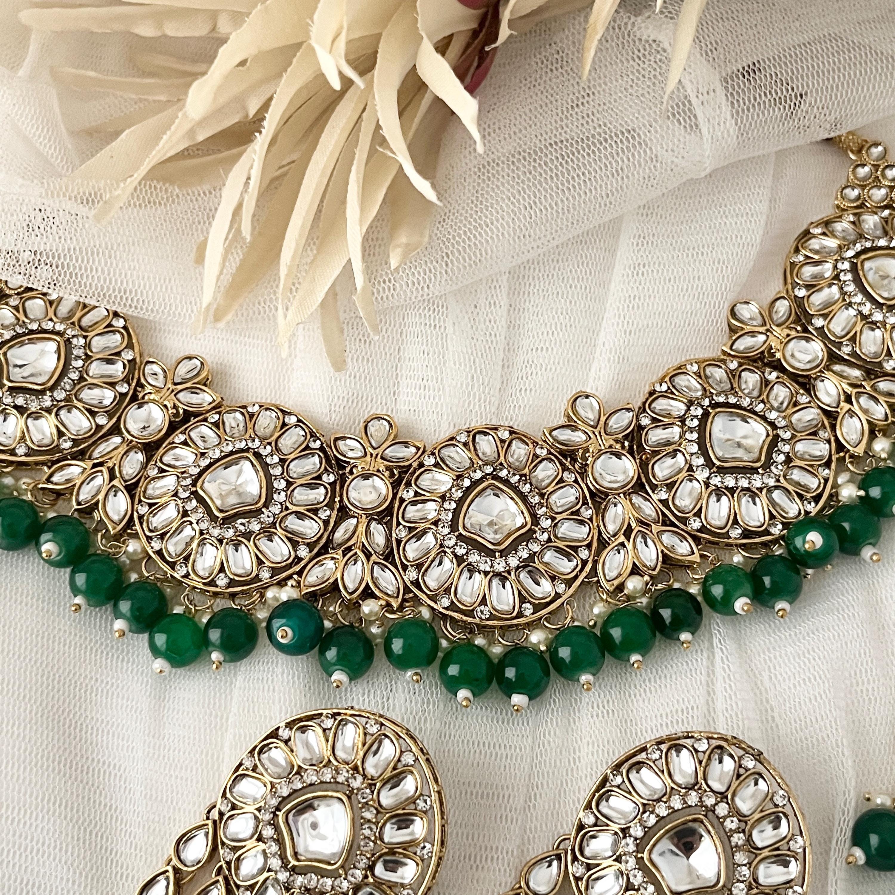 Kundan Necklace Tikka Earrings Wedding Bridal, Indian Jewellery