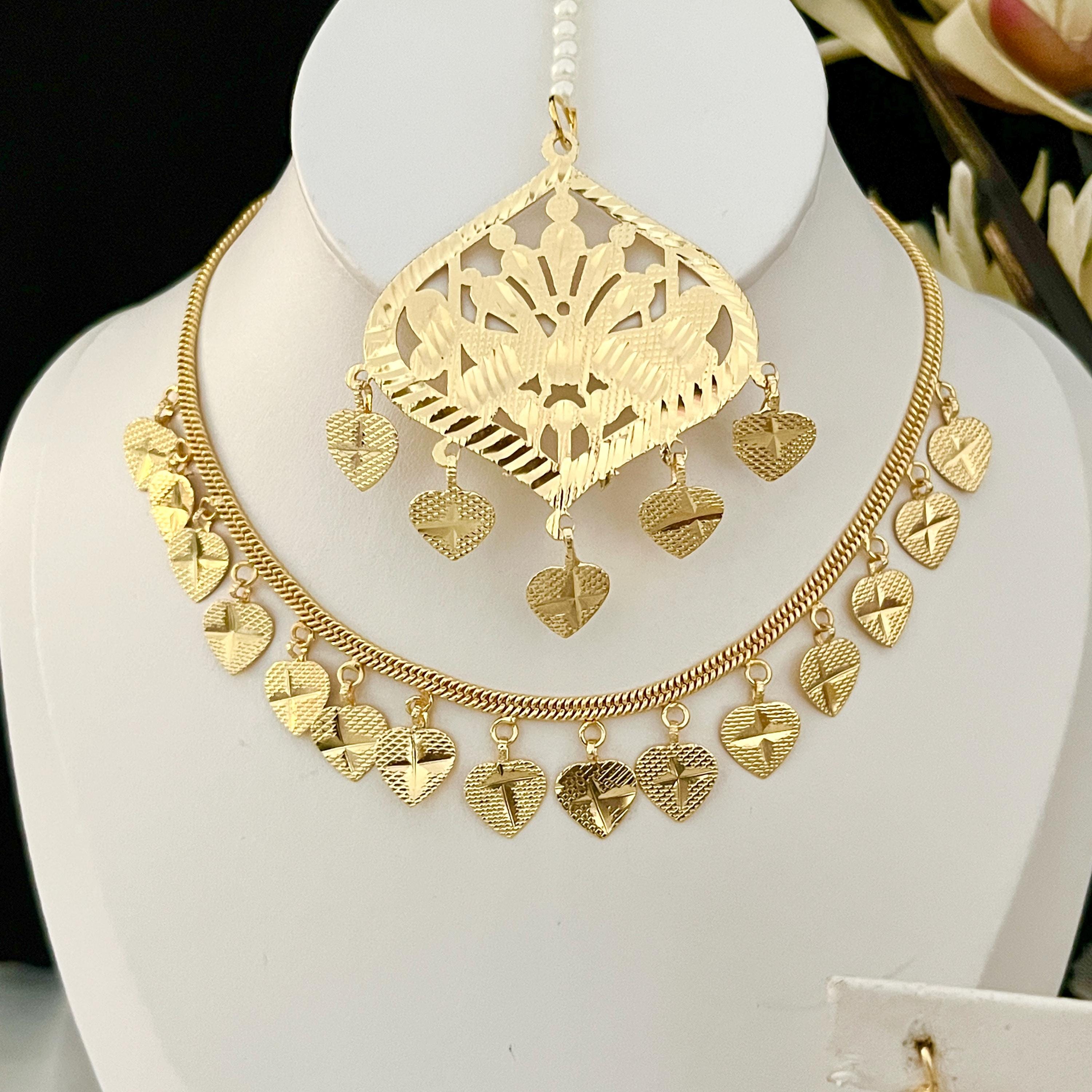 Gold Choker set,Pearl Choker Set jadau Jewelry,Punjabi Wedding Jewelry,Pakistani Bridal Jewelry,Hyderabad Jewelry,Patra Gold Traditional Set
