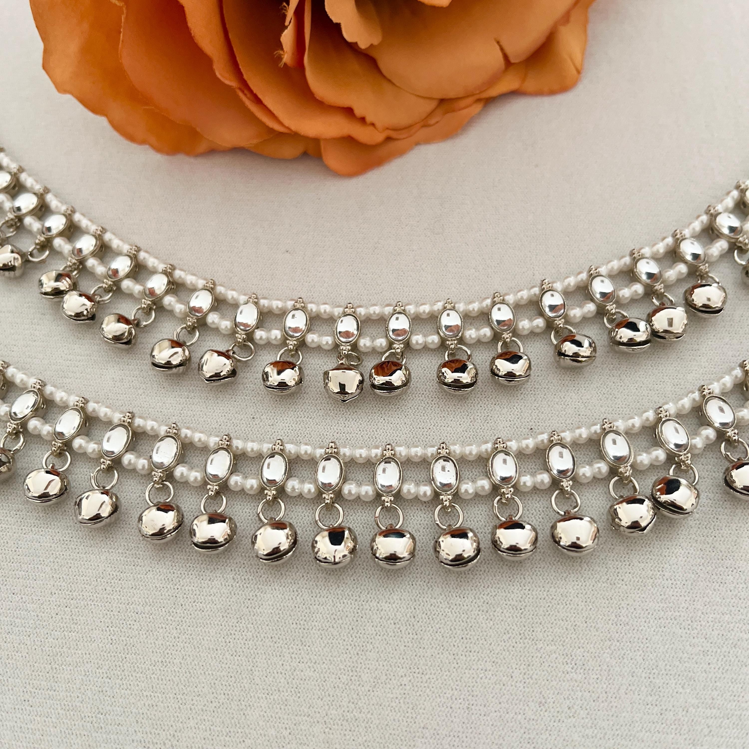 Silver Ghungroo Payal Anklets: Gold Wedding Body Jewelry