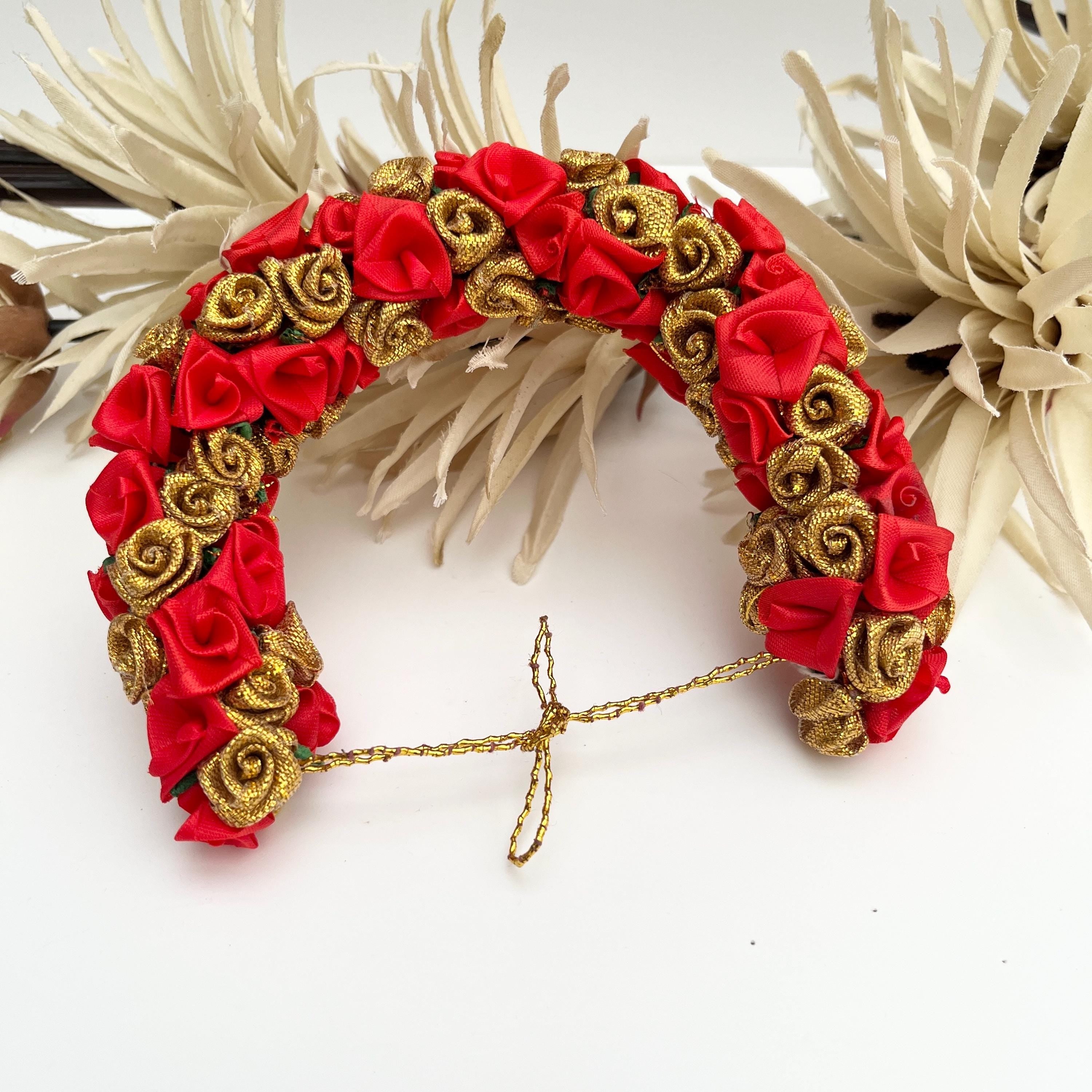 Reusable Gajra Hair Tiara: Foam Fabric Floral Hair Accessories