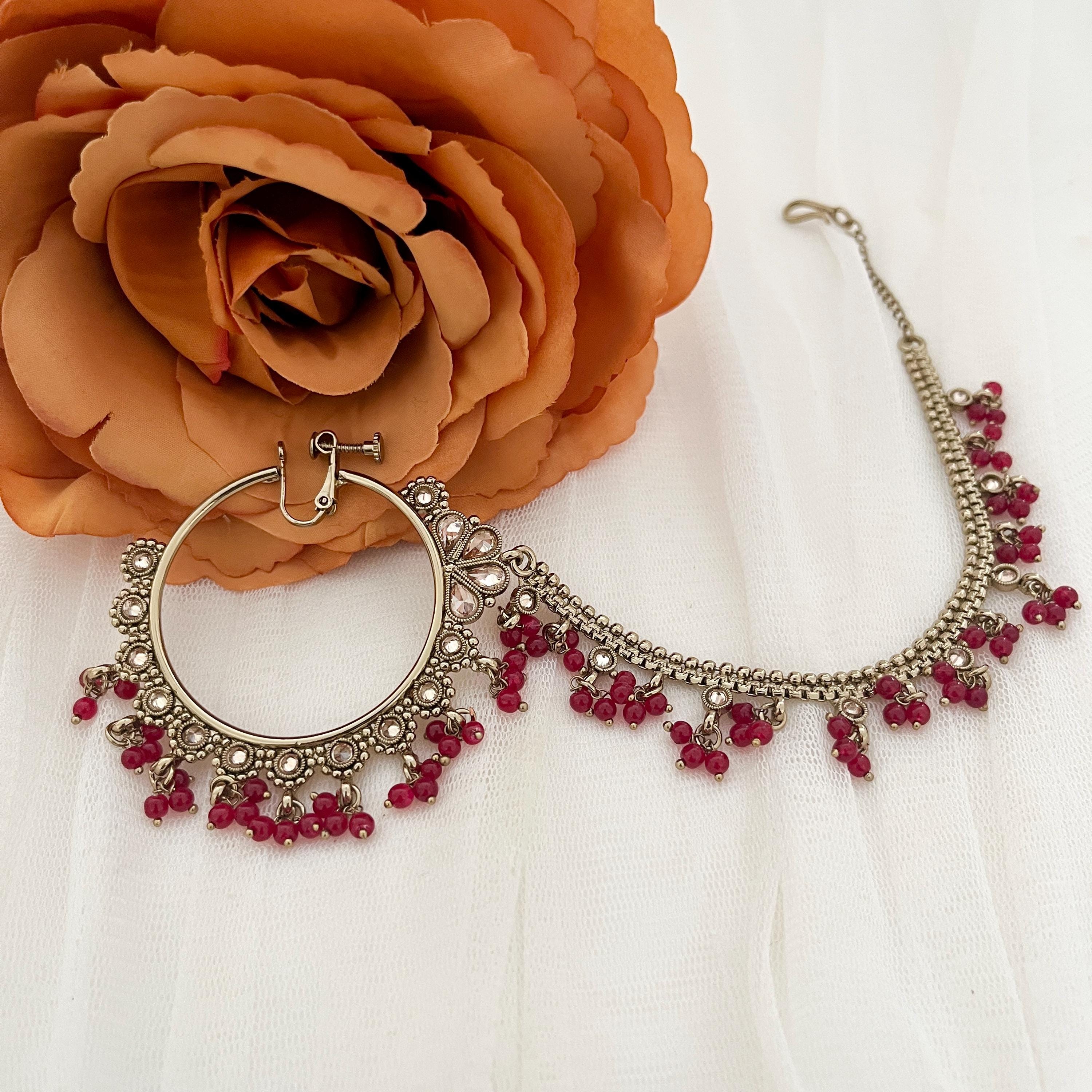 Nath nose ring | Nath/Nose ring/Nathni/clip on Nath | Bridal/wedding/engagement | Asian/Indian/Pakistani