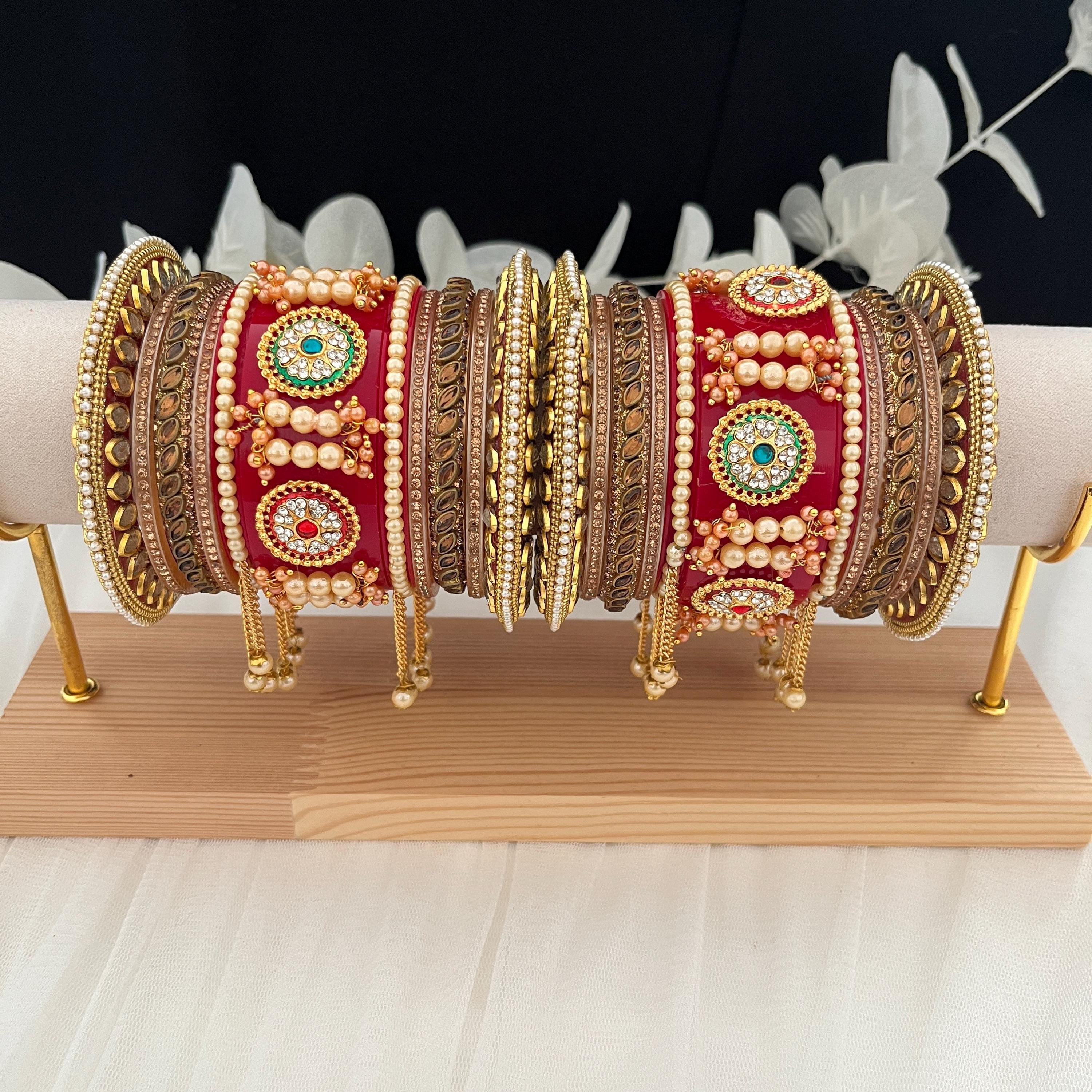 Traditional Indian Bangles | Wedding Chura | Rajasthani Chura | Royal Wedding Bangles | Punjabi Chura | Kundan Bridal Chura | Chura Bangles