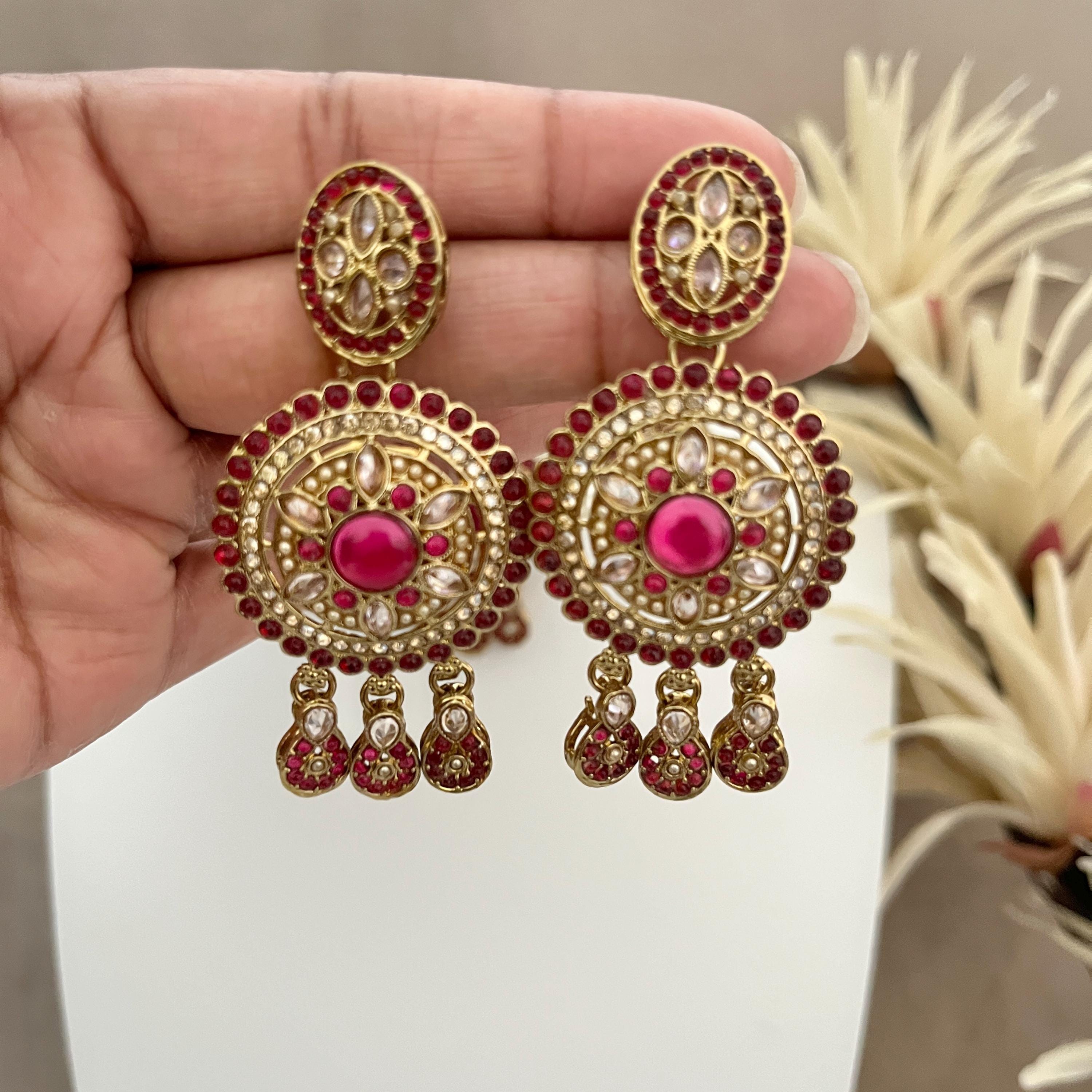 Handmade Polki Choker Necklace Set: Indian Bridal Jewelry