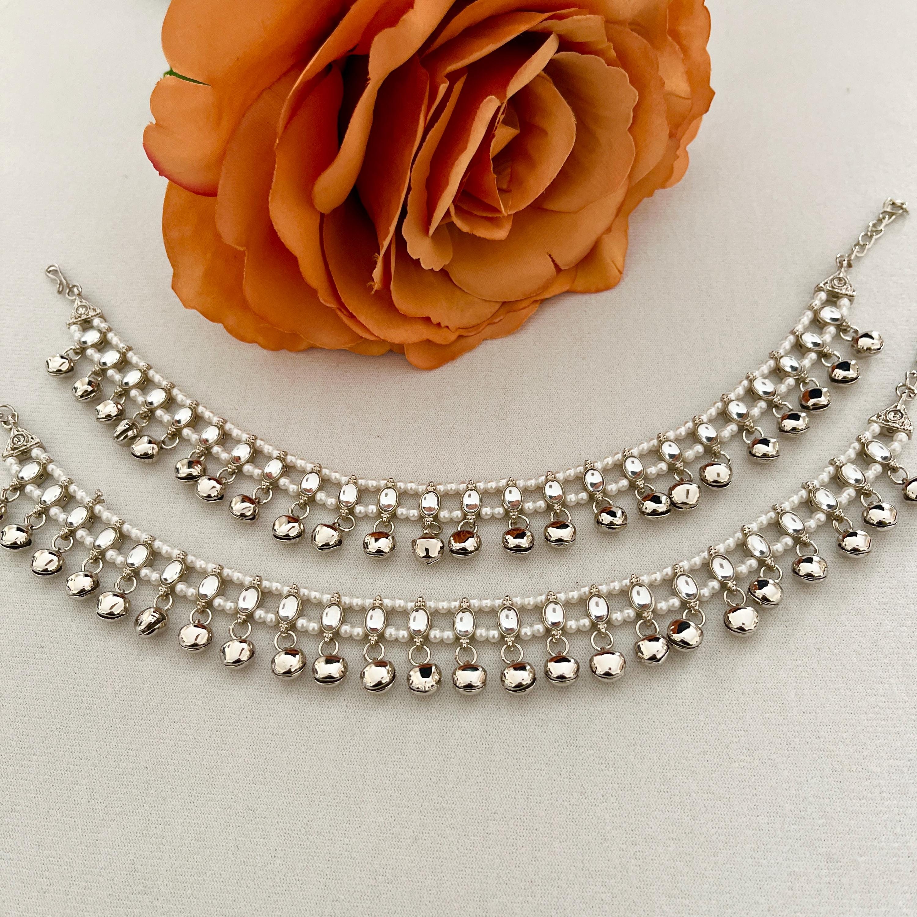 Silver Ghungroo Payal Anklets: Gold Wedding Body Jewelry